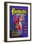 Fantastic Adventures: Floating Robot and Woman-null-Framed Art Print