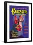 Fantastic Adventures: Floating Robot and Woman-null-Framed Art Print