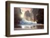 Fantastic Big Rocks and Ocean Waves at Sundown Time. Dramatic Scene. Beauty World Landscape.-Taiga-Framed Photographic Print