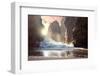 Fantastic Big Rocks and Ocean Waves at Sundown Time. Dramatic Scene. Beauty World Landscape.-Taiga-Framed Photographic Print