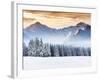 Fantastic Evening Winter Landscape. Dramatic Overcast Sky. Creative Collage. Beauty World.-Leonid Tit-Framed Photographic Print