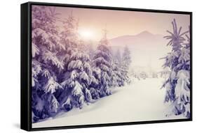 Fantastic Evening Winter Landscape-Leonid Tit-Framed Stretched Canvas