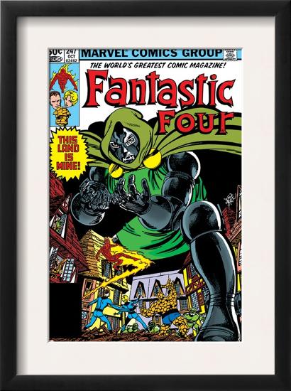Fantastic Four #247 Cover: Dr. Doom, Mr. Fantastic, Invisible Woman, Human Torch and Thing-John Byrne-Framed Art Print