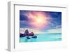 Fantastic Morning Blue Sea Glowing by Sunlight. Dramatic Scene. Black Sea, Crimea, Ukraine, Europe.-Leonid Tit-Framed Photographic Print