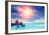 Fantastic Morning Blue Sea Glowing by Sunlight. Dramatic Scene. Black Sea, Crimea, Ukraine, Europe.-Leonid Tit-Framed Photographic Print