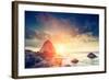 Fantastic Morning Blue Sea Glowing by Sunlight. Dramatic Scene. Black Sea, Crimea, Ukraine, Europe.-Leonid Tit-Framed Photographic Print