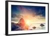 Fantastic Morning Blue Sea Glowing by Sunlight. Dramatic Scene. Black Sea, Crimea, Ukraine, Europe.-Leonid Tit-Framed Photographic Print