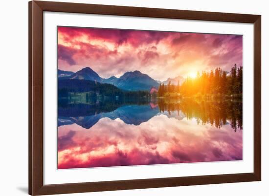 Fantastic Mountain Lake in National Park High Tatra. Dramatic Scenery. Strbske Pleso, Slovakia, Eur-Leonid Tit-Framed Photographic Print