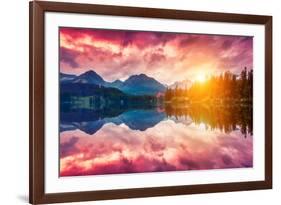 Fantastic Mountain Lake in National Park High Tatra. Dramatic Scenery. Strbske Pleso, Slovakia, Eur-Leonid Tit-Framed Photographic Print