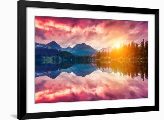 Fantastic Mountain Lake in National Park High Tatra. Dramatic Scenery. Strbske Pleso, Slovakia, Eur-Leonid Tit-Framed Photographic Print