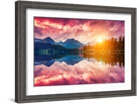 Fantastic Mountain Lake in National Park High Tatra. Dramatic Scenery. Strbske Pleso, Slovakia, Eur-Leonid Tit-Framed Photographic Print