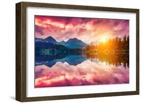 Fantastic Mountain Lake in National Park High Tatra. Dramatic Scenery. Strbske Pleso, Slovakia, Eur-Leonid Tit-Framed Photographic Print