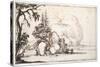 Fantastic Rocks by the Coast, Buildings at the Shore-Jacques Callot-Stretched Canvas