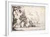 Fantastic Rocks by the Coast, Buildings at the Shore-Jacques Callot-Framed Giclee Print