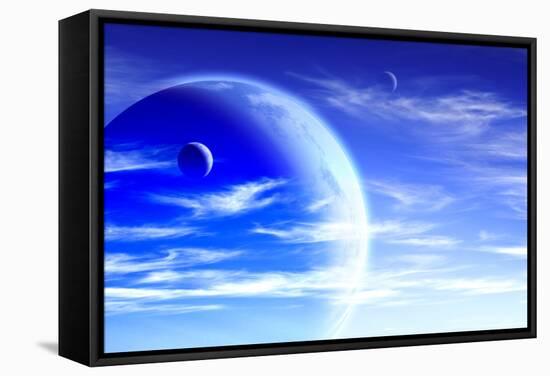 Fantastic Sky with Three Planets-frenta-Framed Stretched Canvas