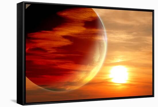 Fantastic Sunset in Alien Planet-frenta-Framed Stretched Canvas