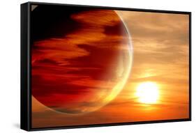 Fantastic Sunset in Alien Planet-frenta-Framed Stretched Canvas