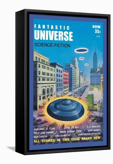 Fantastic Universe: Ufos in New York-null-Framed Stretched Canvas