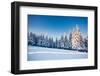 Fantastic Winter Landscape. Blue Sky. Carpathian, Ukraine, Europe. Beauty World.-Leonid Tit-Framed Photographic Print