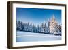 Fantastic Winter Landscape. Blue Sky. Carpathian, Ukraine, Europe. Beauty World.-Leonid Tit-Framed Photographic Print