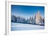 Fantastic Winter Landscape. Blue Sky. Carpathian, Ukraine, Europe. Beauty World.-Leonid Tit-Framed Photographic Print