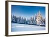 Fantastic Winter Landscape. Blue Sky. Carpathian, Ukraine, Europe. Beauty World.-Leonid Tit-Framed Photographic Print