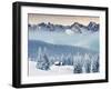 Fantastic Winter Landscape. Dramatic Overcast Sky. Creative Collage. Beauty World.-null-Framed Photographic Print