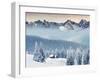 Fantastic Winter Landscape. Dramatic Overcast Sky. Creative Collage. Beauty World.-null-Framed Photographic Print