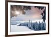 Fantastic Winter Landscape. Dramatic Overcast Sky. National Park. Carpathian, Ukraine, Europe. Beau-Leonid Tit-Framed Photographic Print