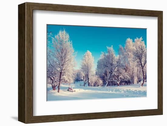 Fantastic Winter Landscape. Ukraine, Europe. Beauty World.-Leonid Tit-Framed Photographic Print