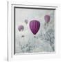 Fantasy Artistic Image of Pink Hot Air Balloons in the Clouds. Fine Art Surreal Landscape Scenery.-hitdelight-Framed Art Print