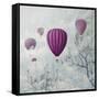 Fantasy Artistic Image of Pink Hot Air Balloons in the Clouds. Fine Art Surreal Landscape Scenery.-hitdelight-Framed Stretched Canvas