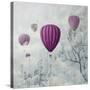 Fantasy Artistic Image of Pink Hot Air Balloons in the Clouds. Fine Art Surreal Landscape Scenery.-hitdelight-Stretched Canvas