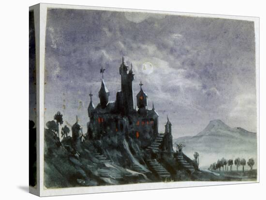 Fantasy Castle in Moonlight I, 1820-1876-George Sand-Stretched Canvas