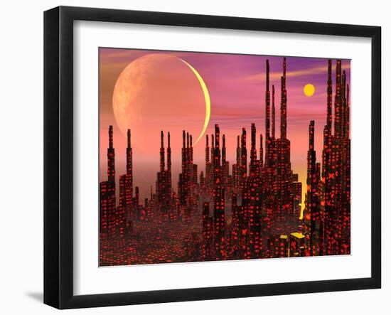 Fantasy City - 3D Render-Elenarts-Framed Art Print