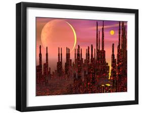 Fantasy City - 3D Render-Elenarts-Framed Art Print