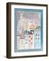 Fantasy Cityscape with Cat on Roof-Effie Zafiropoulou-Framed Giclee Print