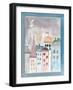 Fantasy Cityscape with Cat on Roof-Effie Zafiropoulou-Framed Giclee Print