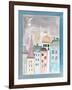 Fantasy Cityscape with Cat on Roof-Effie Zafiropoulou-Framed Giclee Print