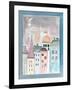 Fantasy Cityscape with Cat on Roof-Effie Zafiropoulou-Framed Giclee Print