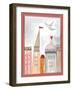 Fantasy Cityscape with Dove-Effie Zafiropoulou-Framed Giclee Print