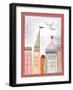 Fantasy Cityscape with Dove-Effie Zafiropoulou-Framed Giclee Print