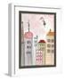 Fantasy Cityscape with Flying Nanny-Effie Zafiropoulou-Framed Giclee Print
