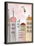 Fantasy Cityscape with Flying Nanny-Effie Zafiropoulou-Stretched Canvas