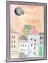 Fantasy Cityscape with Flying Witch on Broom-Effie Zafiropoulou-Mounted Giclee Print