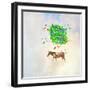 Fantasy Image of Zebra Flying in Sky on Bunch of Colorful Balloons-Sergey Nivens-Framed Photographic Print