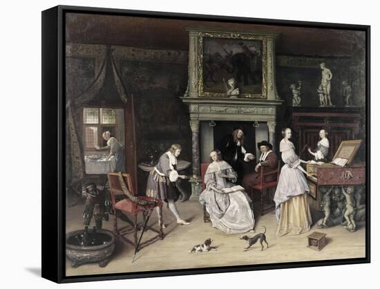Fantasy Interior with the Family of Jan Van Goyen-Jan Havicksz Steen-Framed Stretched Canvas