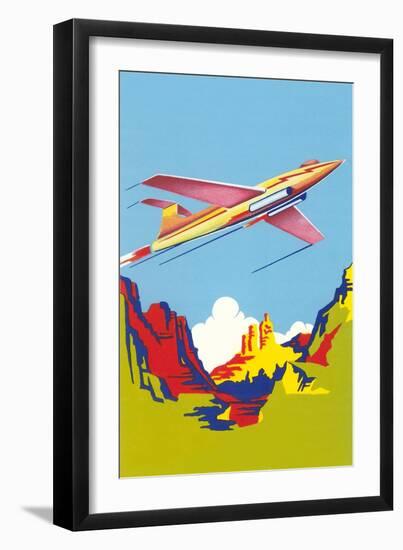 Fantasy Jet over Canyonlands-null-Framed Art Print