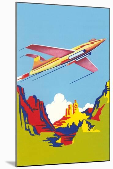 Fantasy Jet over Canyonlands-null-Mounted Art Print