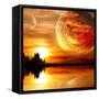 Fantasy Landscape And Maya Calendar-frenta-Framed Stretched Canvas